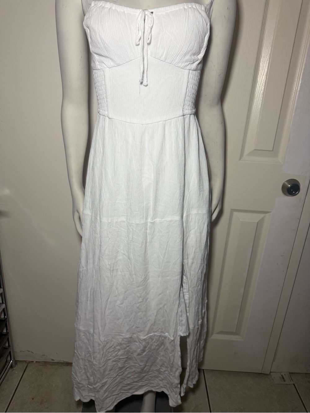 Hollister White Strapless Maxi Dress